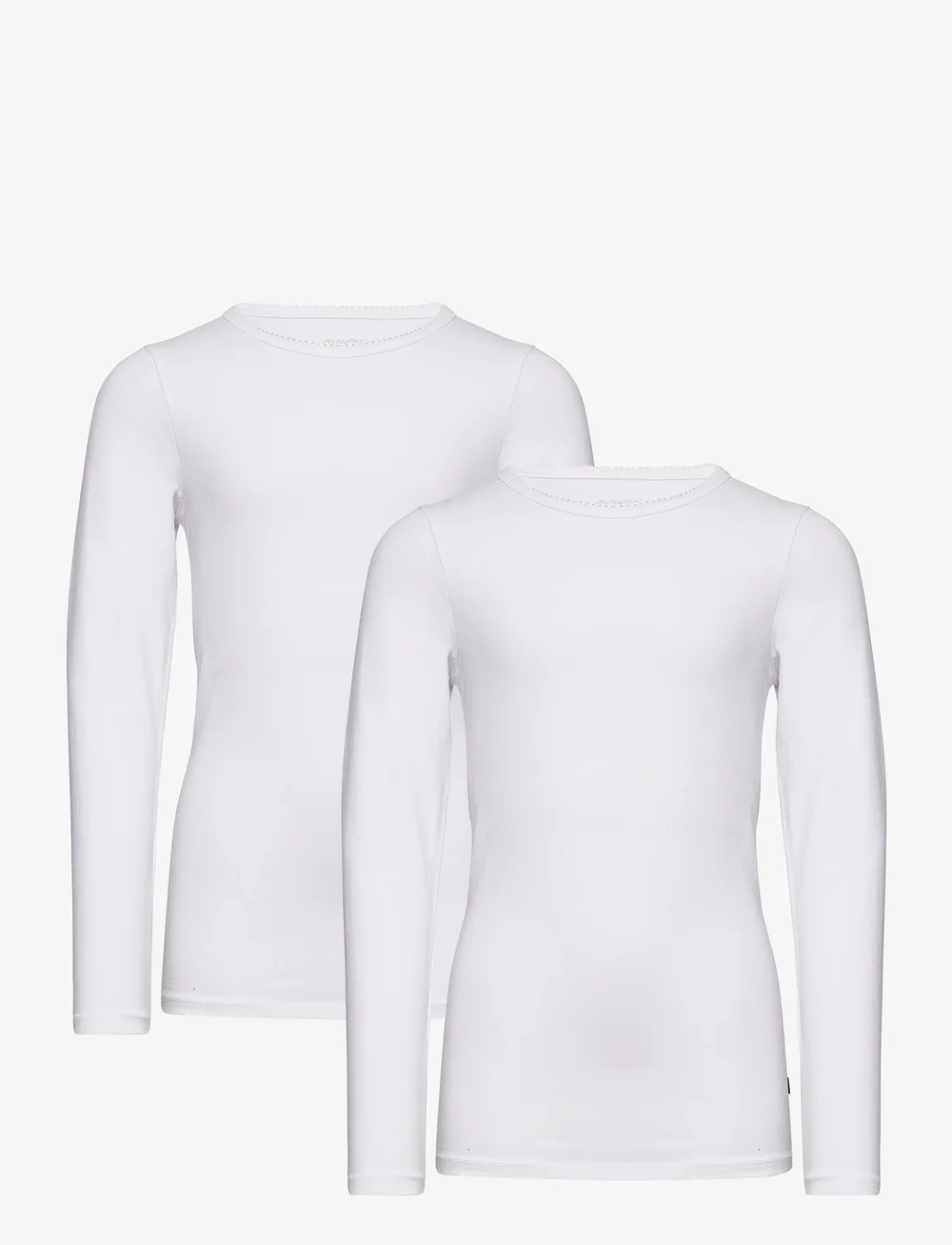 Minymo - Basic 35 -T-shirt LS (2-pack) - langerma t-bolir - white - 0