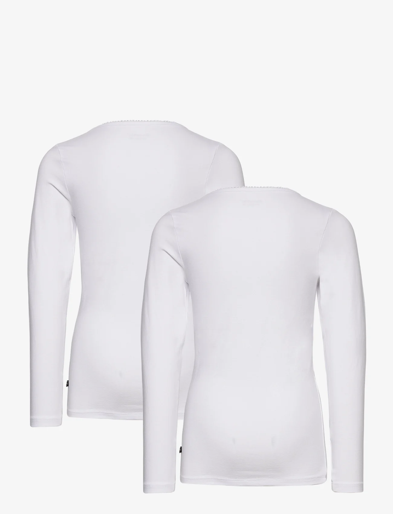 Minymo - Basic 35 -T-shirt LS (2-pack) - långärmade t-shirts - white - 1