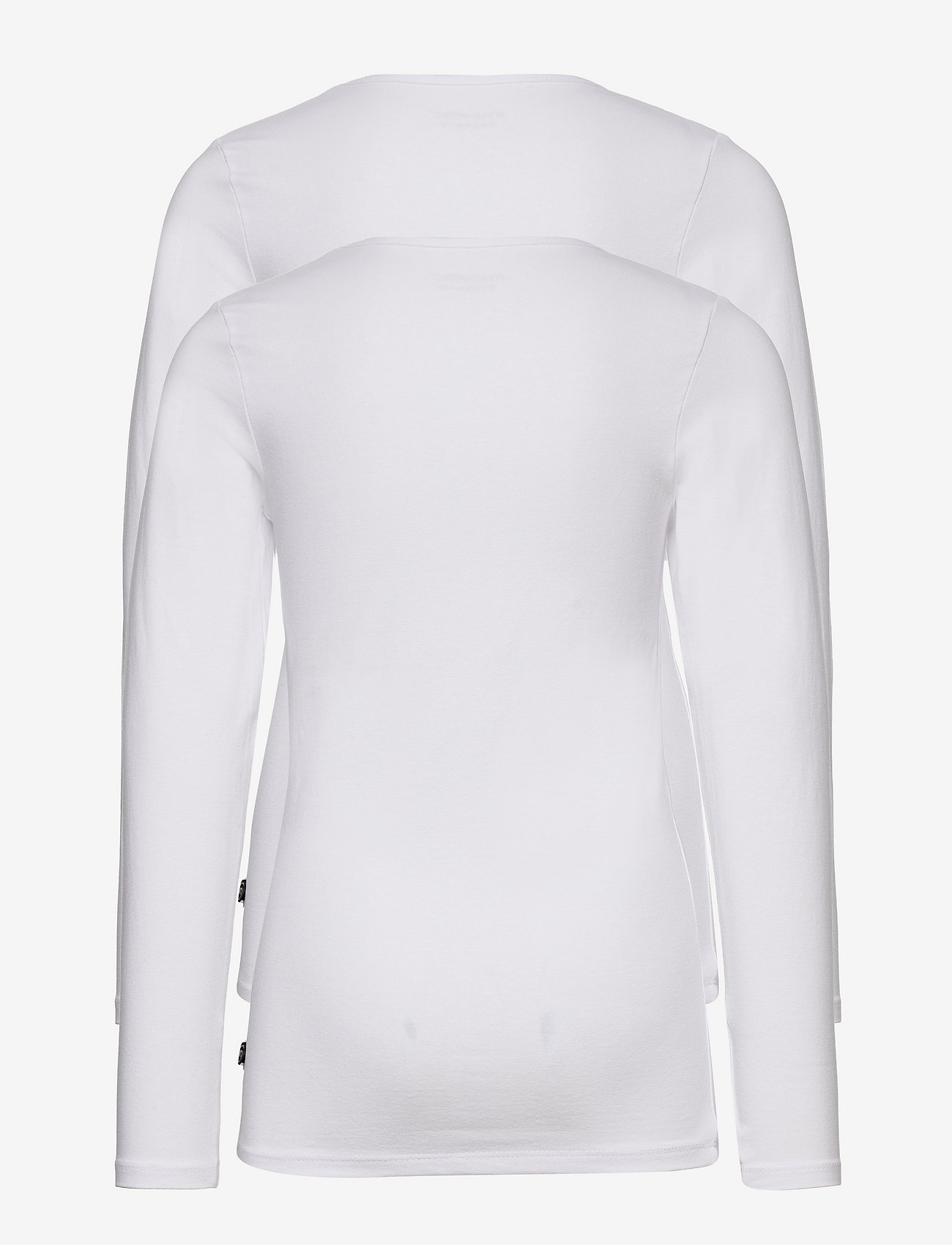 Minymo - Basic 35 -T-shirt LS (2-pack) - långärmade t-shirts - white - 1