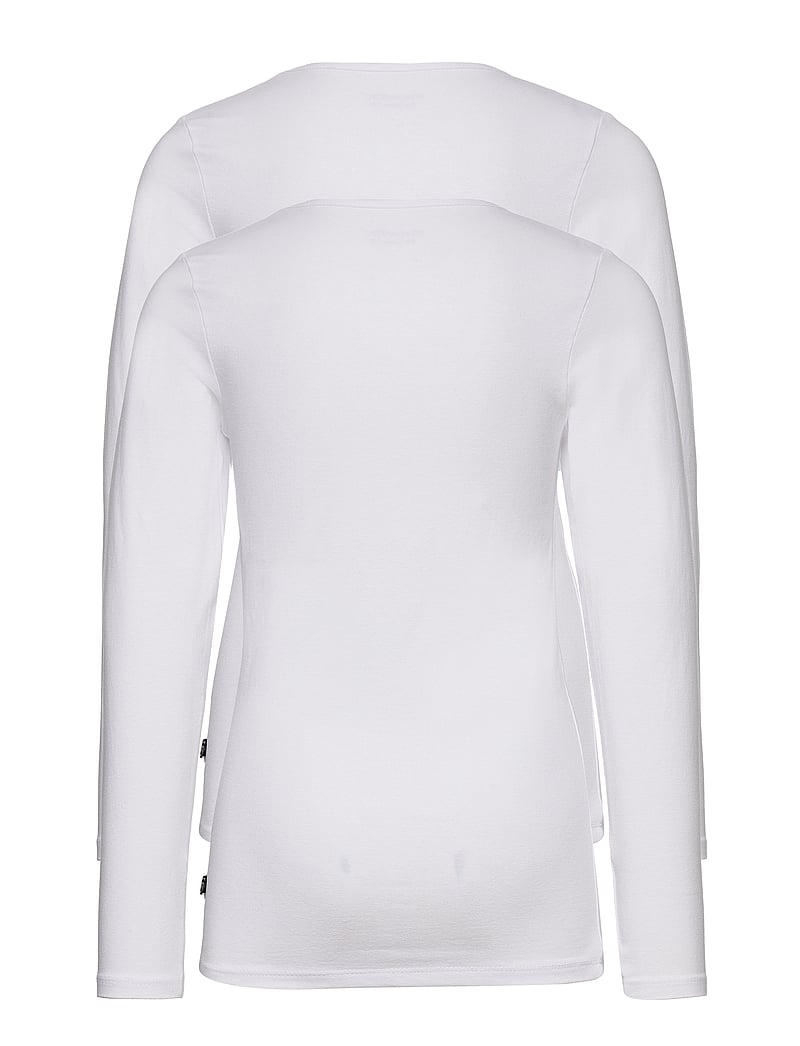 Minymo - Basic 35 -T-shirt LS (2-pack) - långärmade t-shirts - white - 1