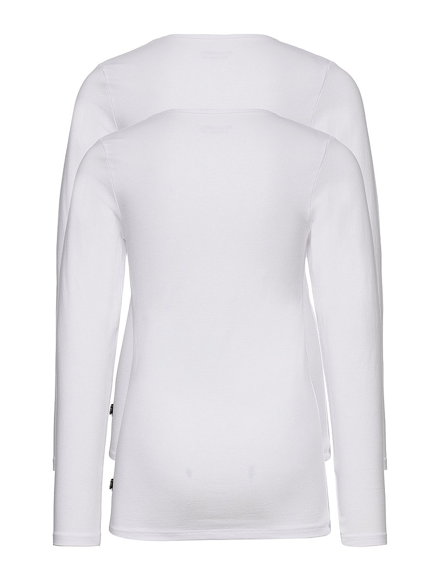 Minymo - Basic 35 -T-shirt LS (2-pack) - langärmelig - white - 1