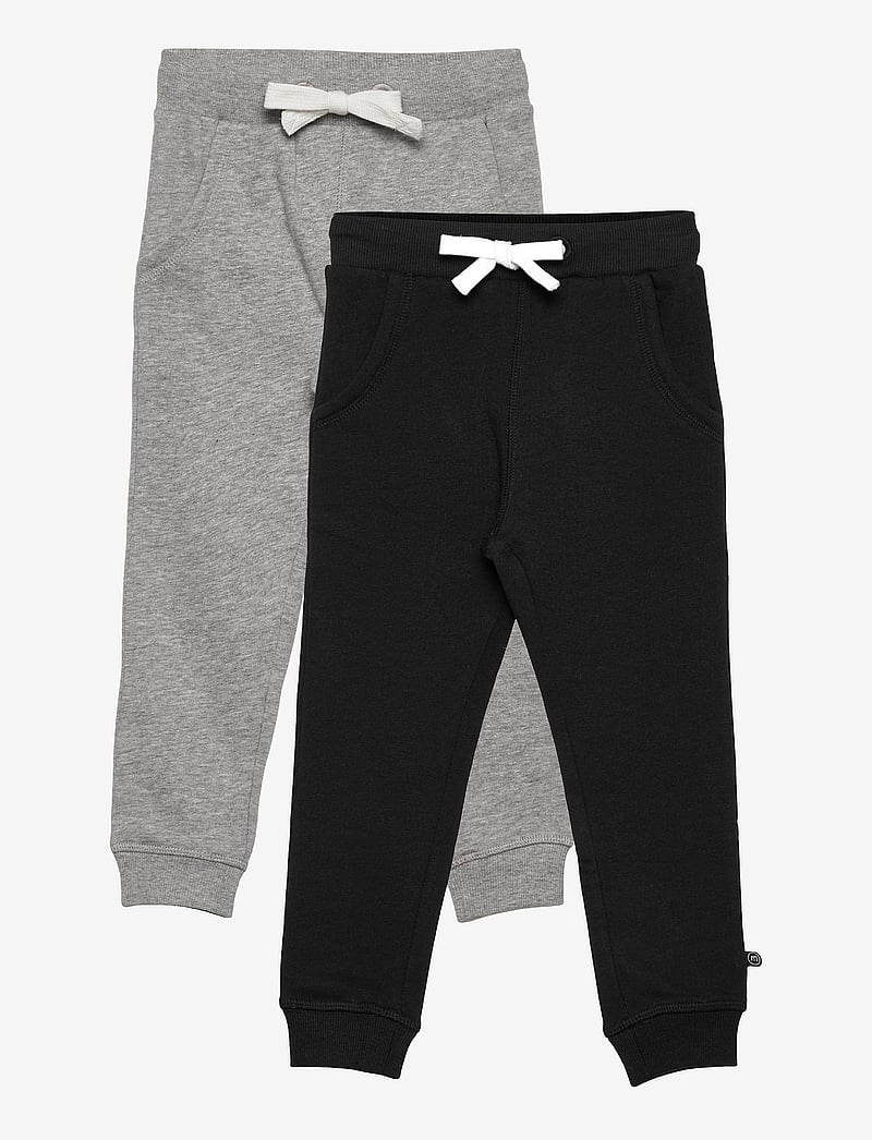 Minymo - Basic 36 -Sweat pant (2-pack) - sweatpants - anthacite black - 0