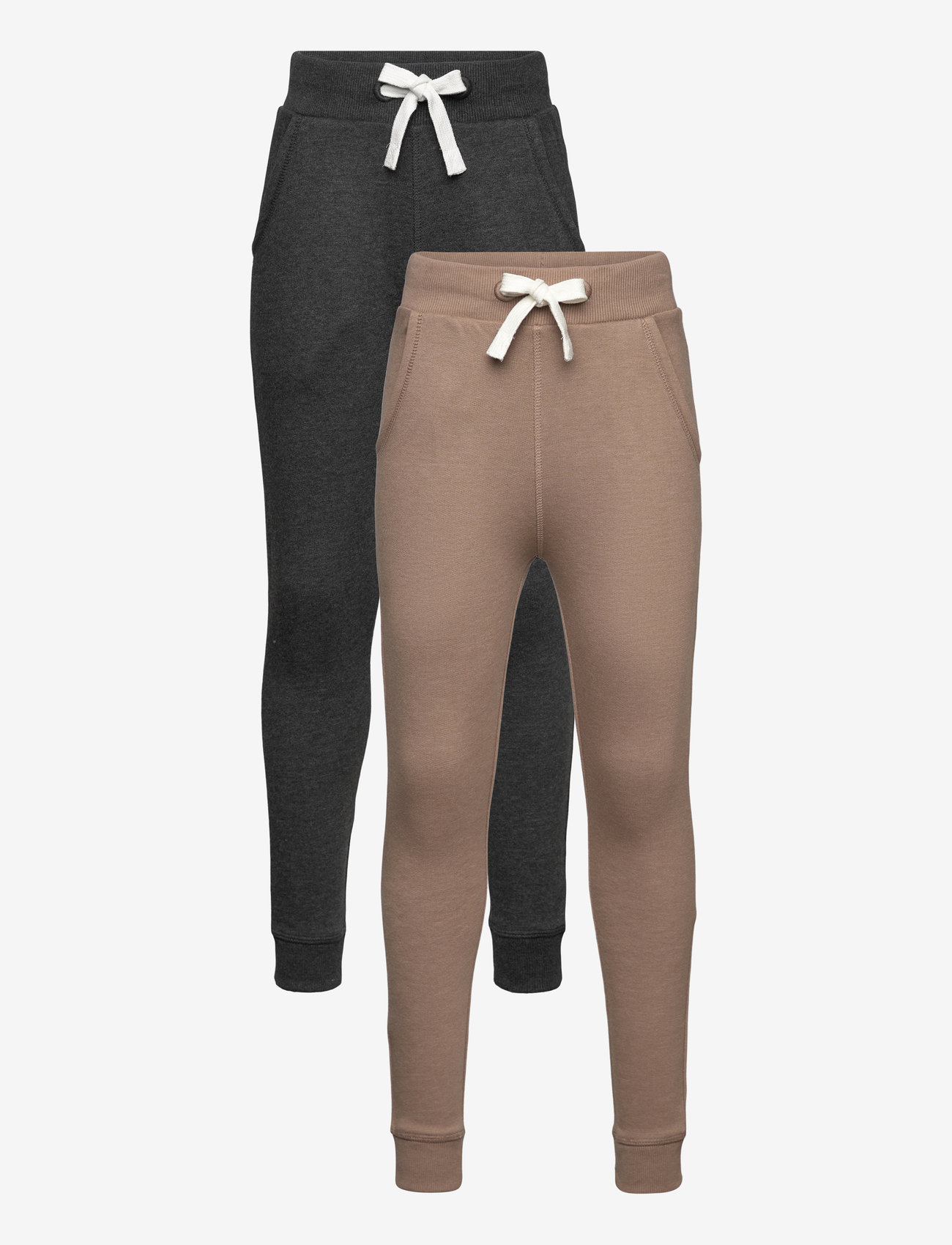 Minymo - Basic 36 -Sweat pant (2-pack) - efterårstøj - fossil - 0