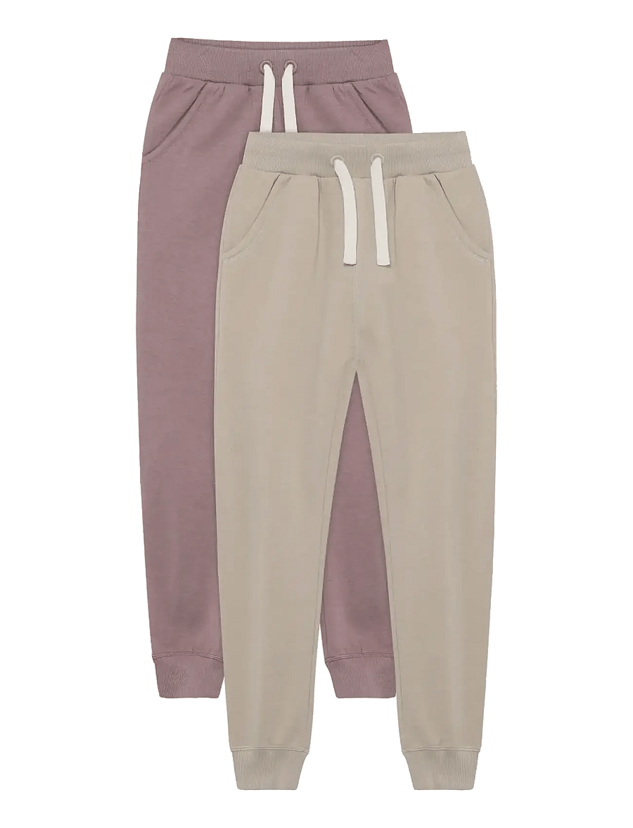 Minymo - Basic 37 -Sweat pant (2-pack) - mitmepakendiga püksid - elderberry - 0