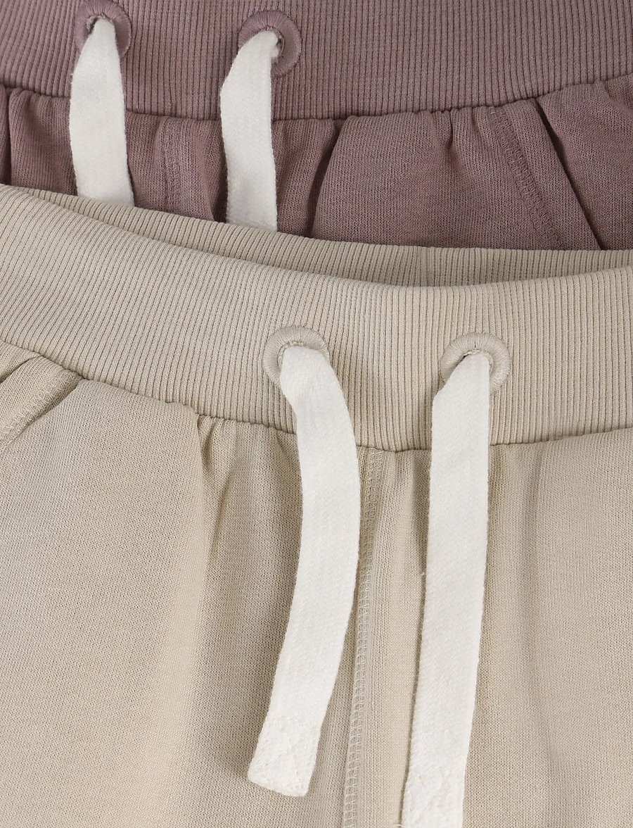 Minymo - Basic 37 -Sweat pant (2-pack) - mitmepakendiga püksid - elderberry - 4