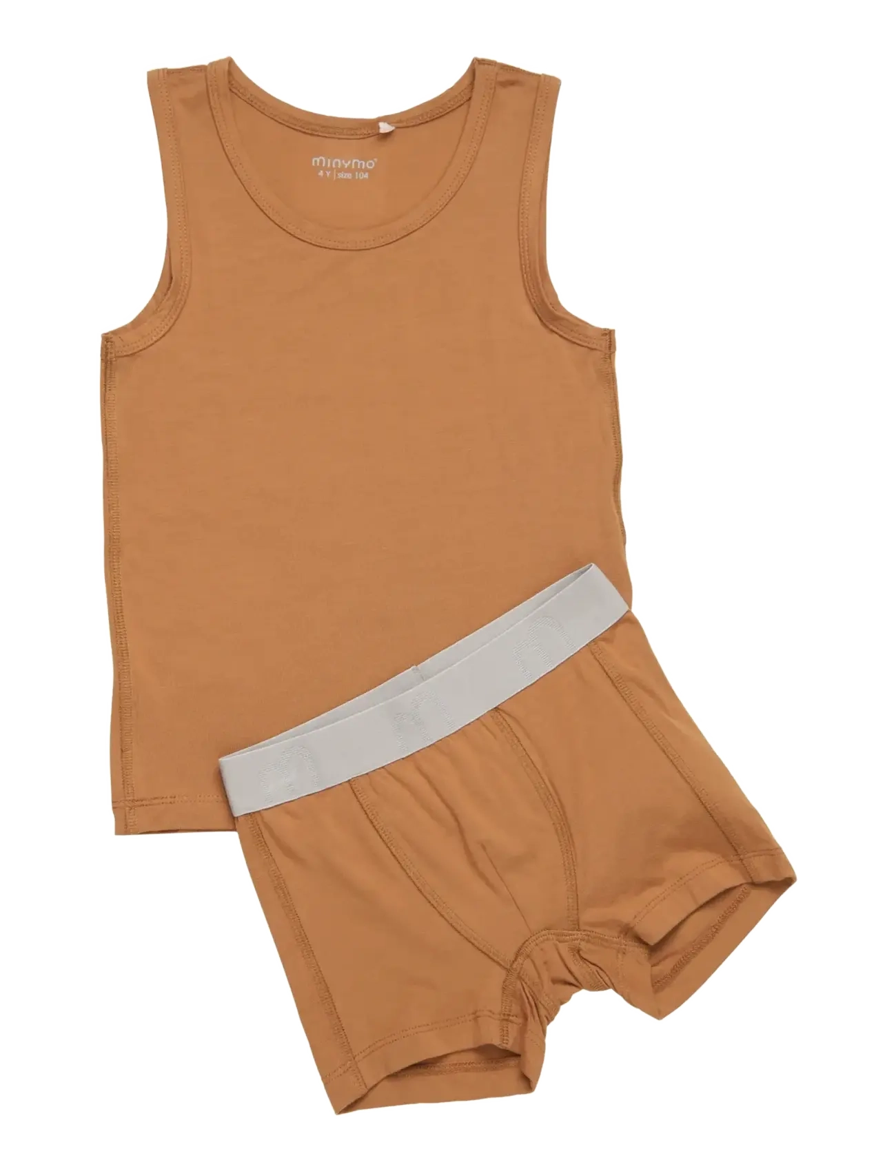 Minymo Underwear Set, 134, Brown, Undertøj > Undertøjssæt, Børn