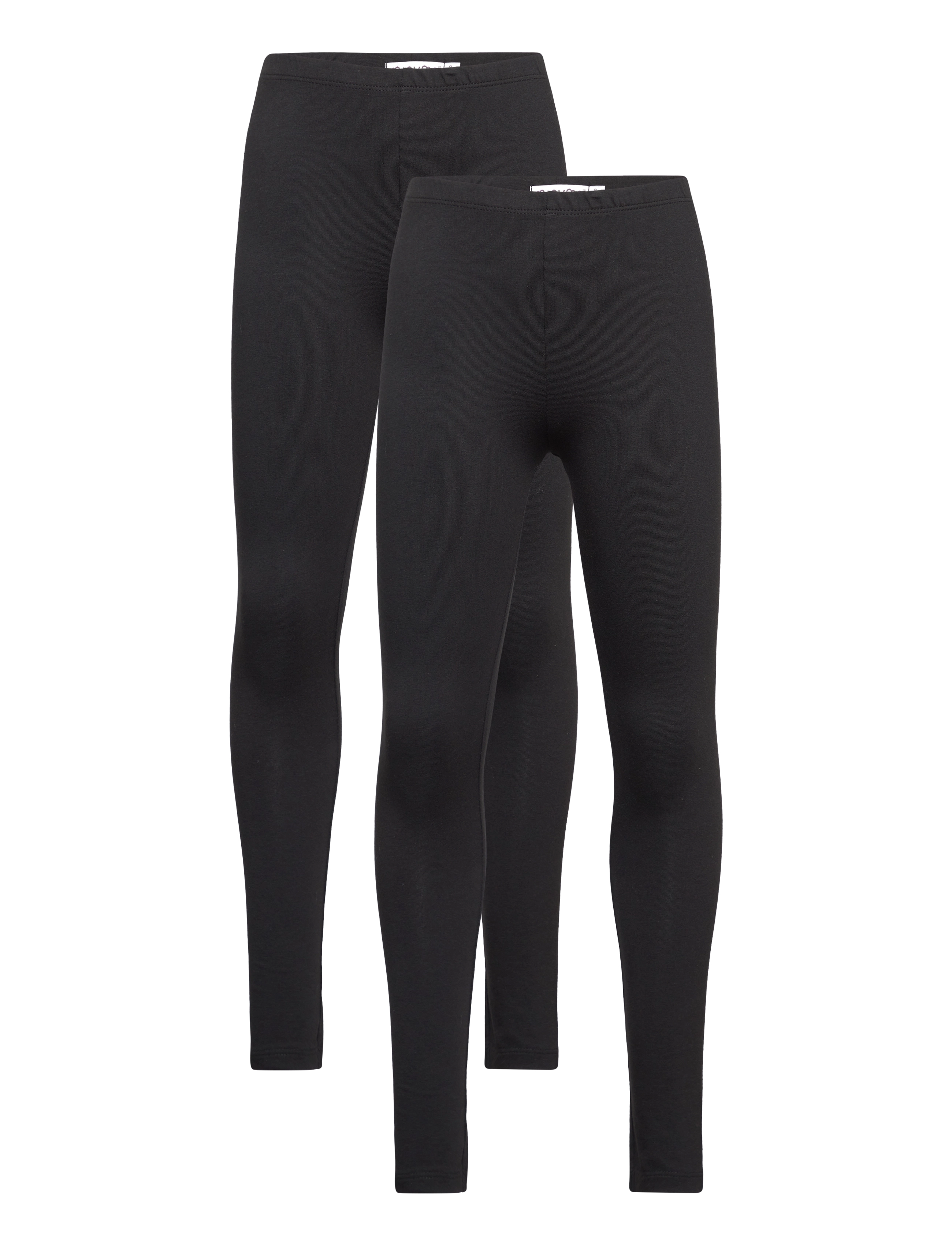 Minymo Basic Leggings (2-pack) - Leggings - ANTHRACITE BLACK / black