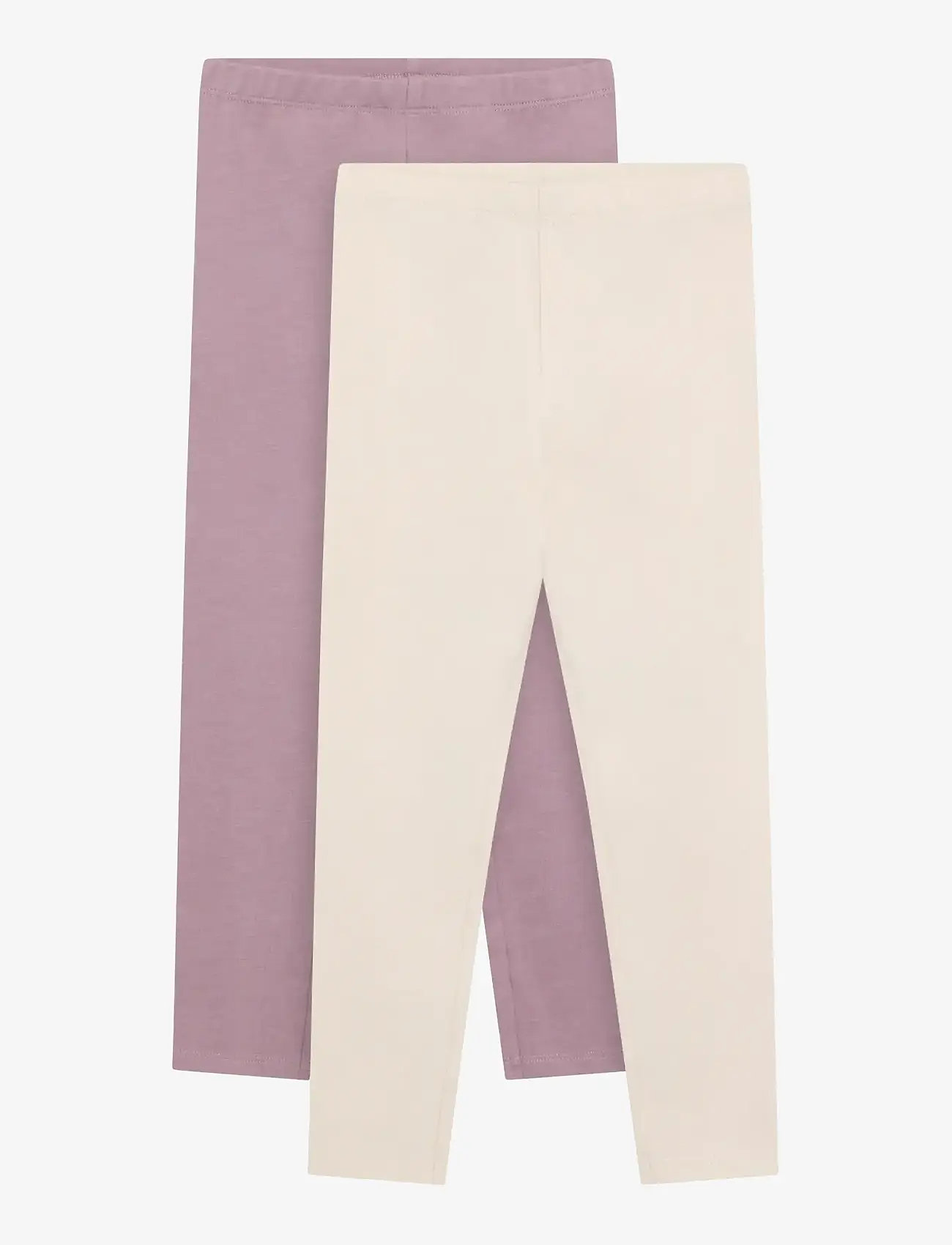 Minymo - Basic Leggings (2-pack) - retuuside komplekt - elderberry - 0