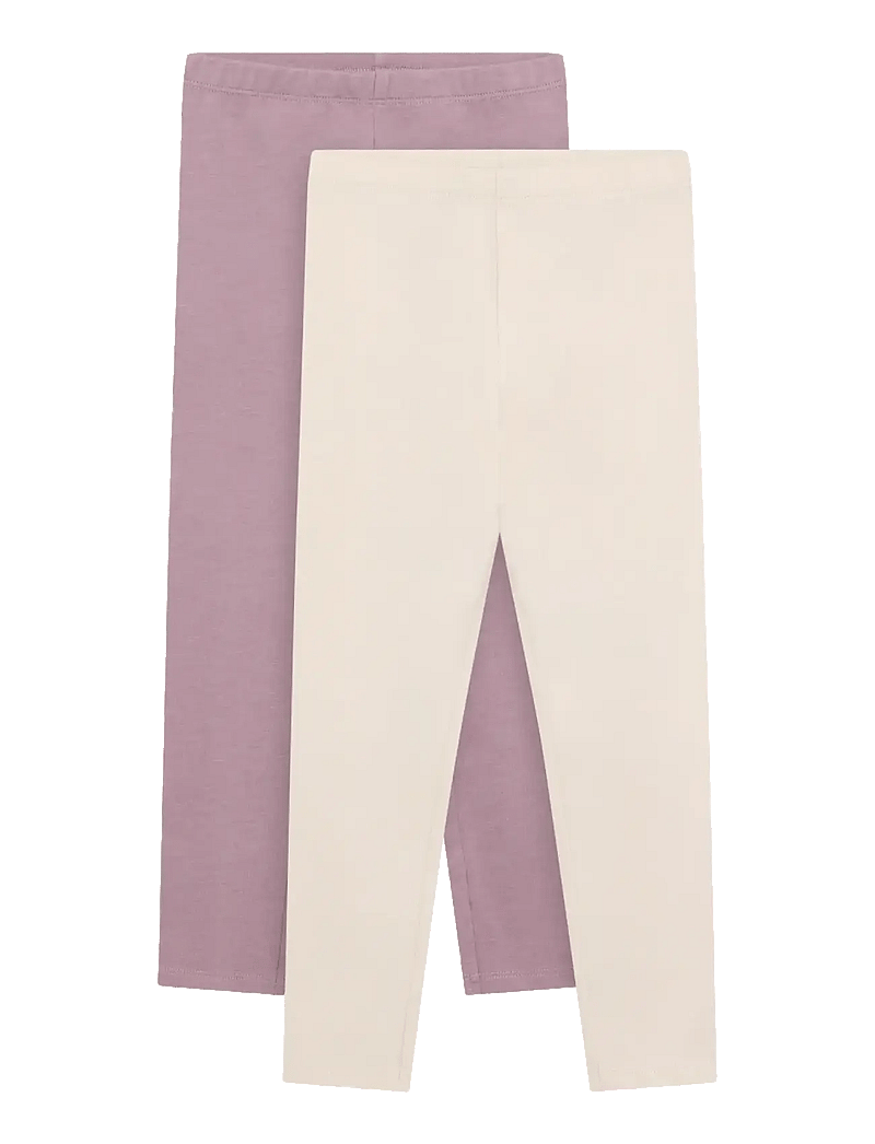 Minymo - Basic Leggings (2-pack) - retuuside komplekt - elderberry - 0