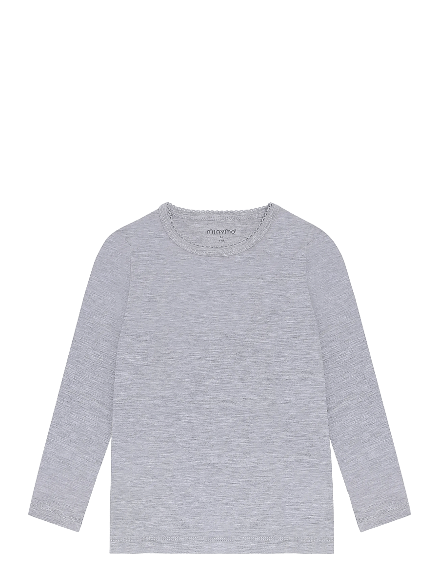 Minymo - Blouse LS - pikkade varrukatega t-särgid - mediumgreymelange - 0
