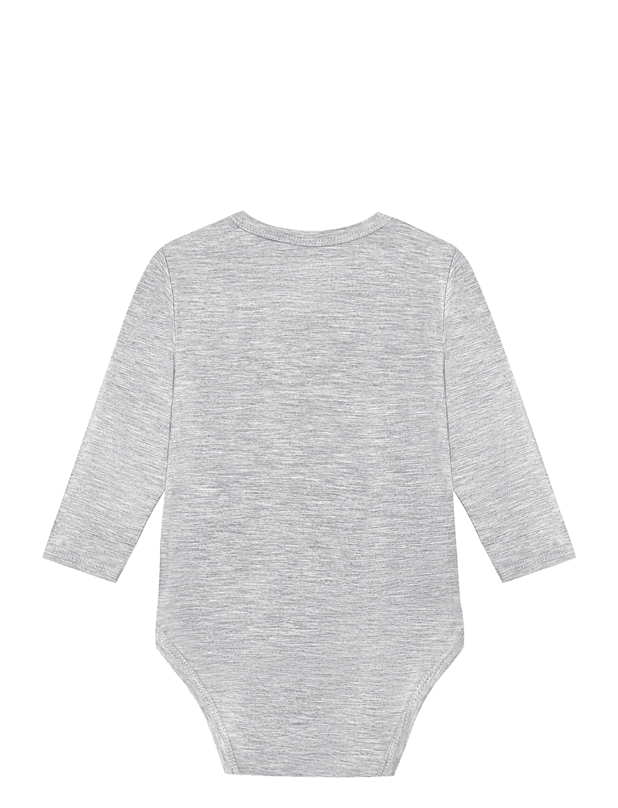 Minymo - Body LS - long-sleeved bodies - mediumgreymelange - 1