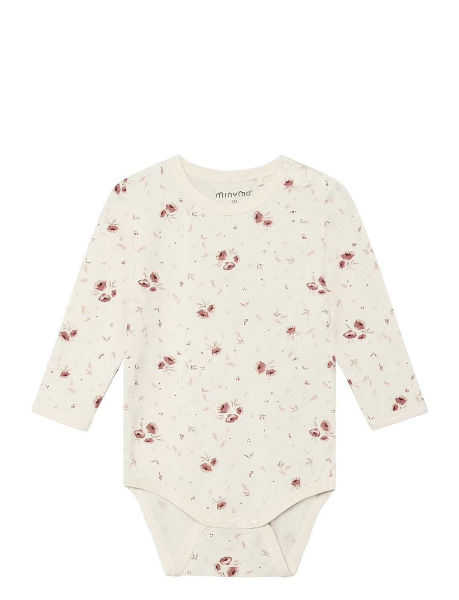 Minymo - Body LS - long-sleeved bodies - peach whip - 0