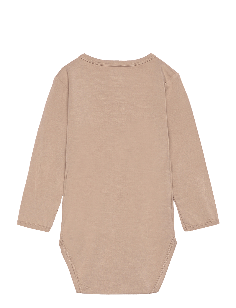 Minymo - Body LS - ensfarvede langærmede bodyer - simply taupe - 1