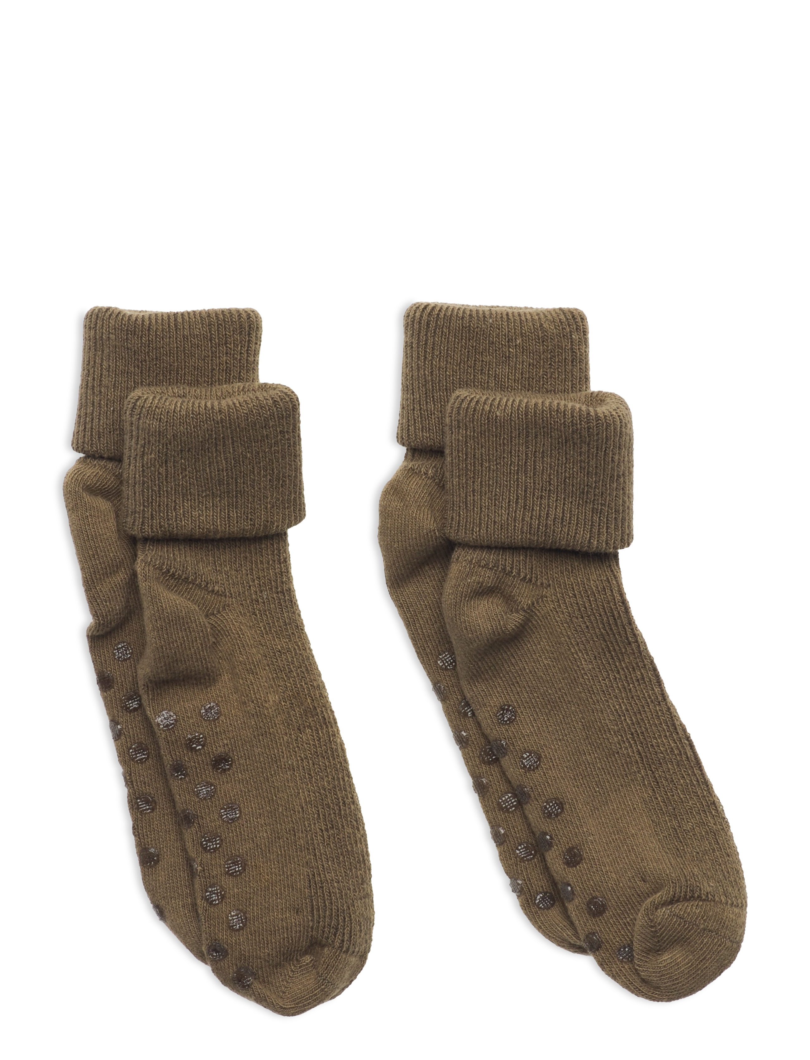 Minymo Baby Rib Sock W. Abs (2-Pack), 23 , Socken & Strumpfhosen, Grün - Non-slip Socks, Kinder