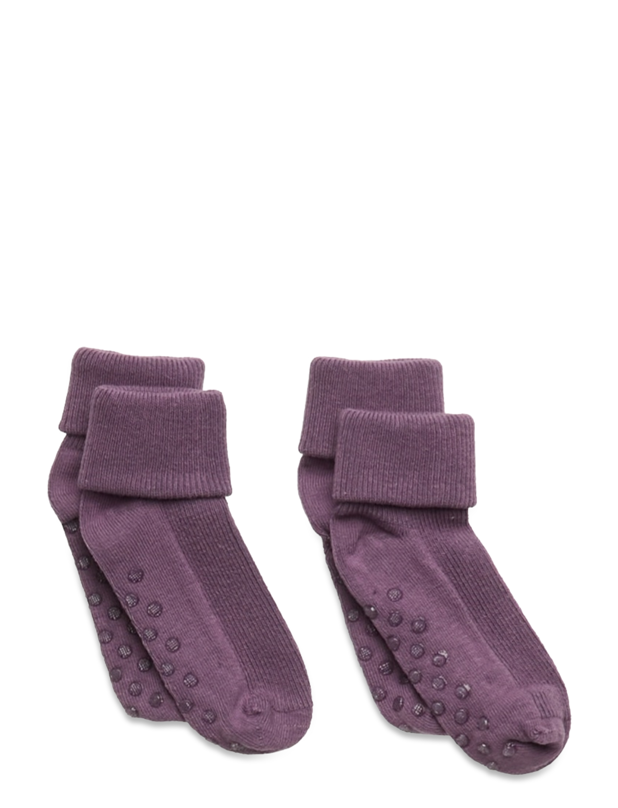 Minymo Baby Rib Sock W. Abs (2-Pack), 15 8, Purple, Sokker Og Strømpebukser > Skridsikre Sokker, Børn