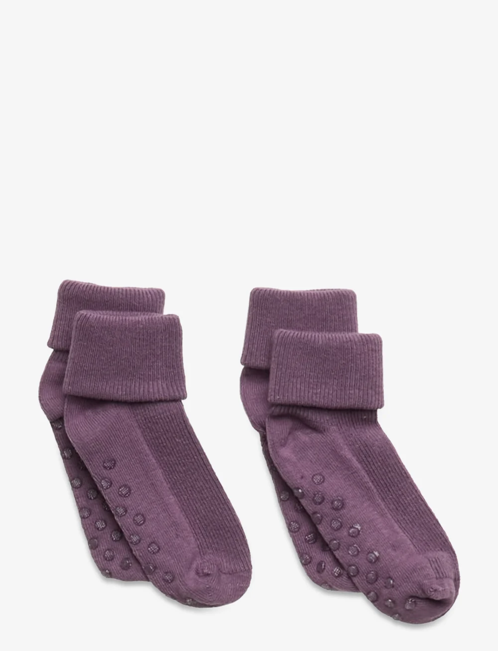 Minymo - Baby rib sock w. ABS (2-pack) - skarpetki antypoślizgowe - flint - 0