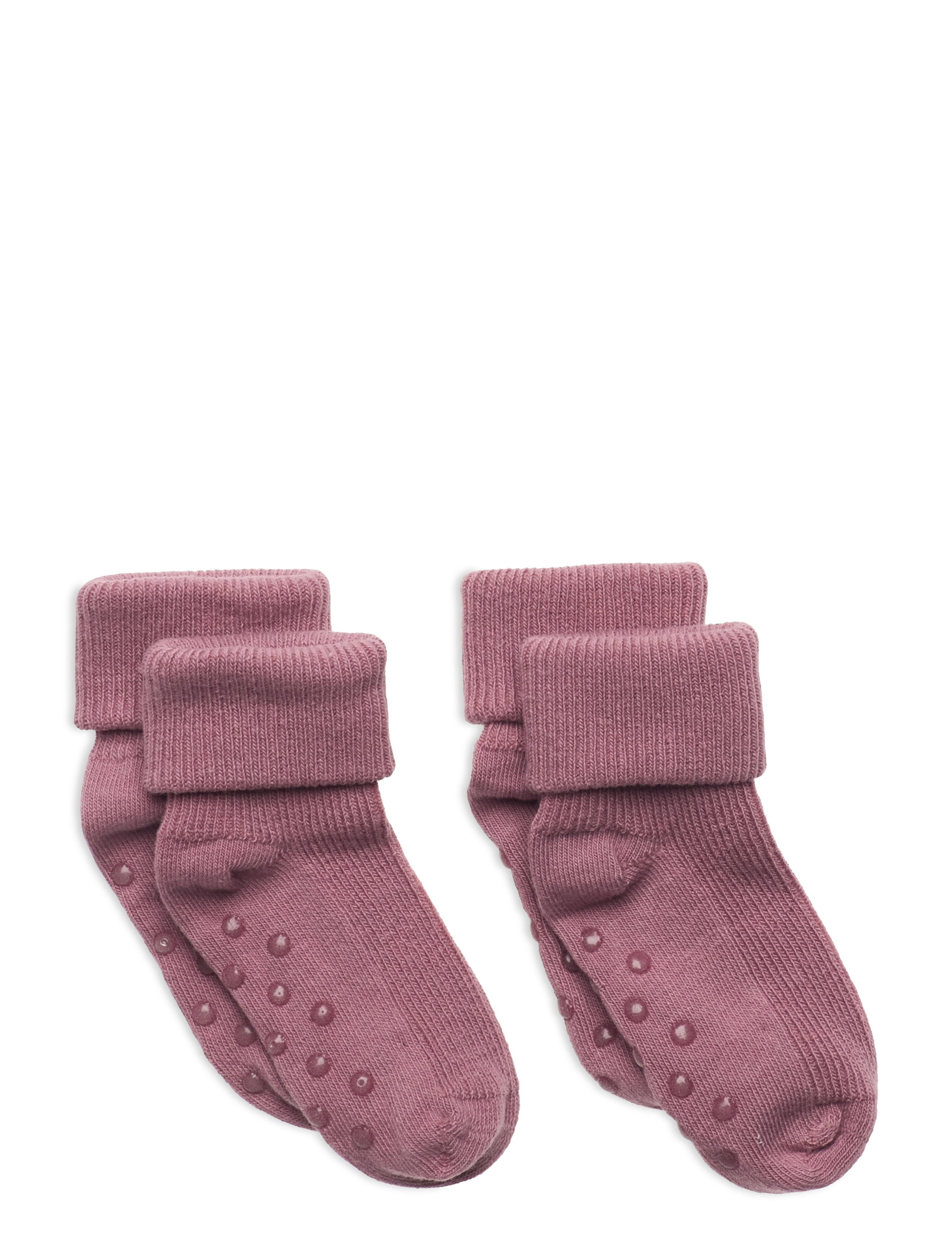 Minymo Baby rib sock w. ABS (2-pack) - Socks - ORCHID HAZE / pink/rose