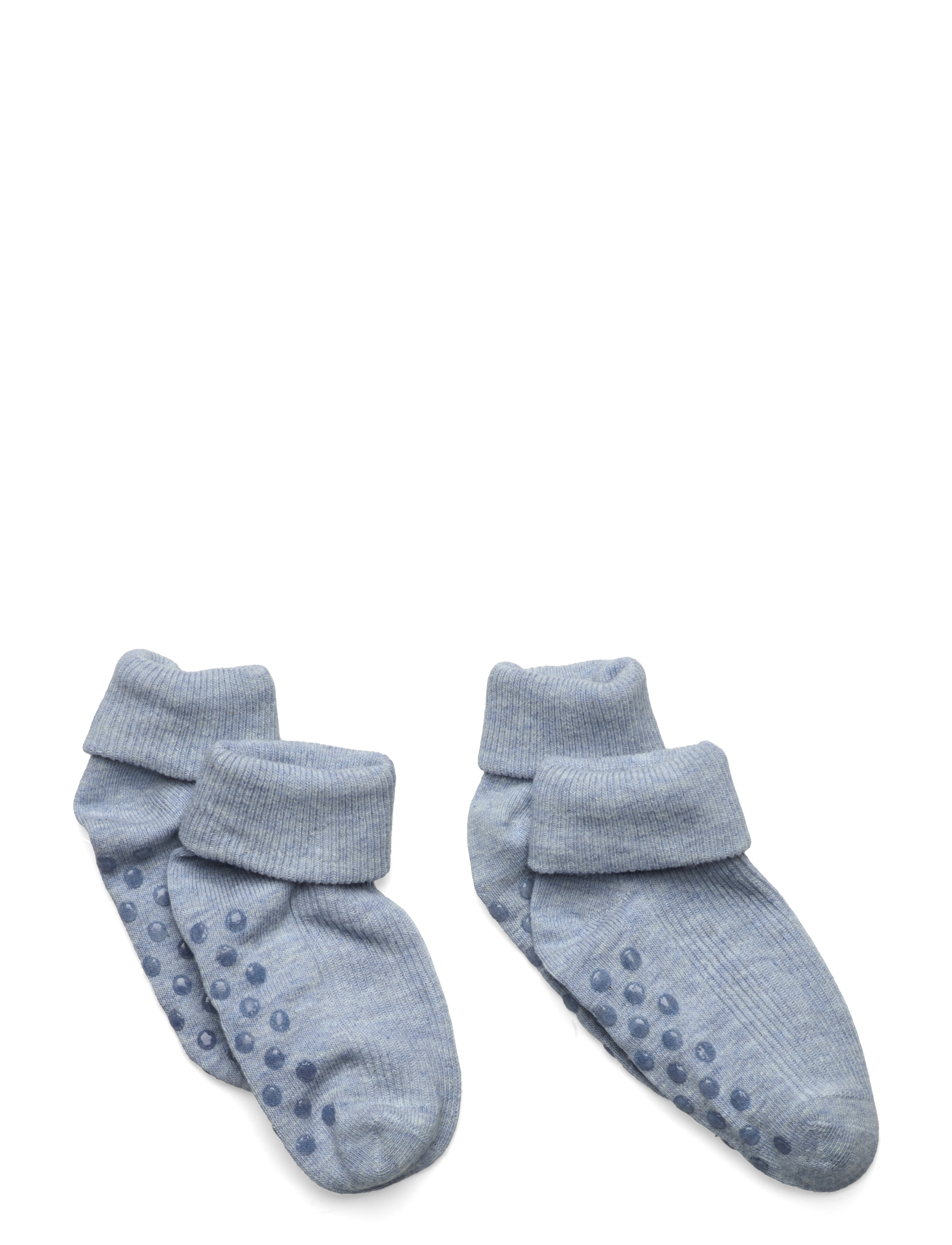 Minymo Baby Rib Sock W. Abs (2-Pack), 23 , Socken & Strumpfhosen, Blau - Non-slip Socks, Kinder