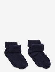 Minymo - Baby rib sock w. fold (2-pack) - sukat - dark navy - 0