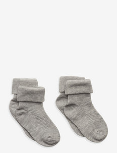 Baby rib sock w. fold (2-pack), Minymo