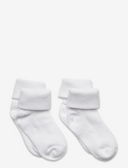 Baby rib sock w. fold (2-pack) - WHITE