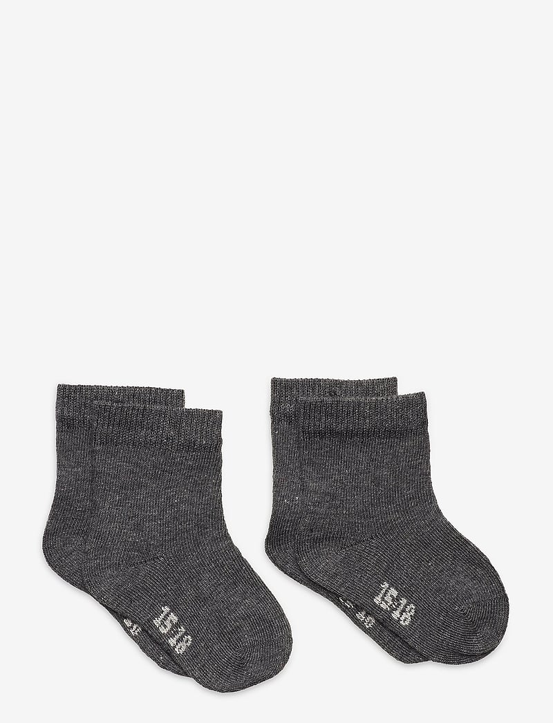 Minymo - Ankle sock (2-pack) - strømper - dark grey melange - 0