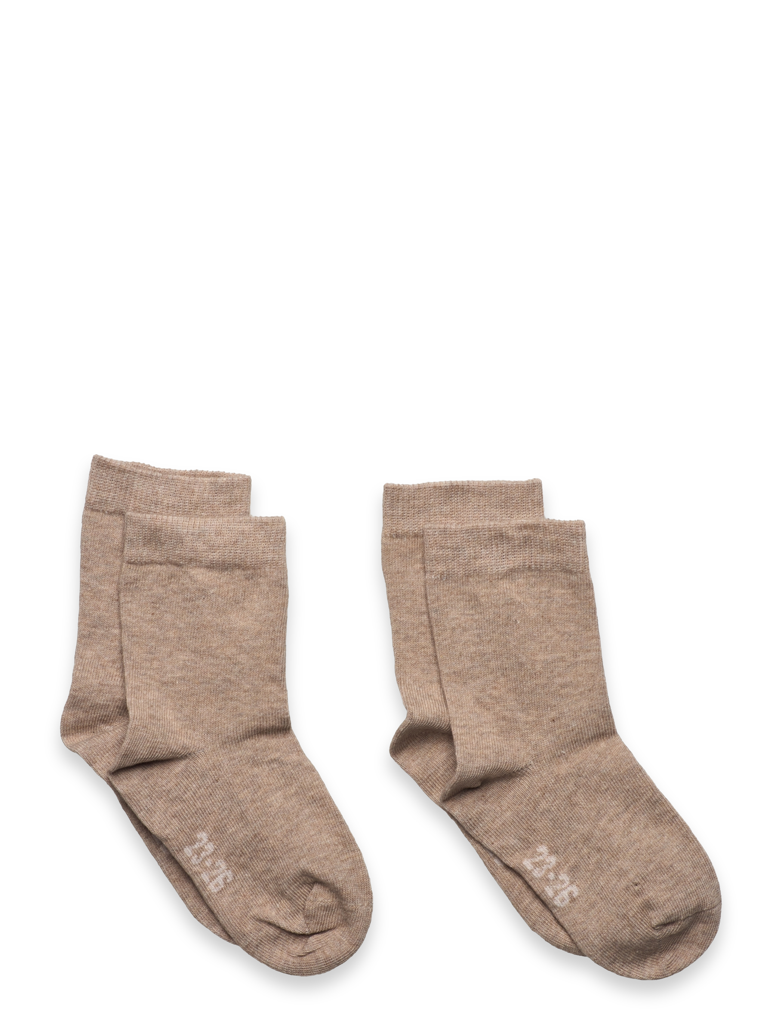 Minymo Ankle Sock (2-Pack), 19 , Socken & Strumpfhosen, Beige - Socks, Kinder