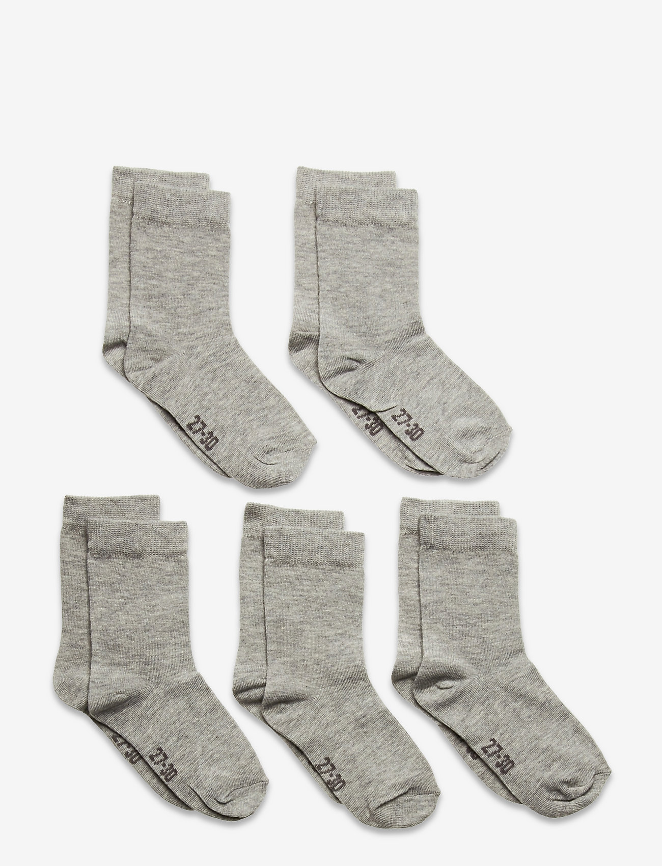 Minymo - Ankle sock -solid (5-pack) - laagste prijzen - light grey melange - 0