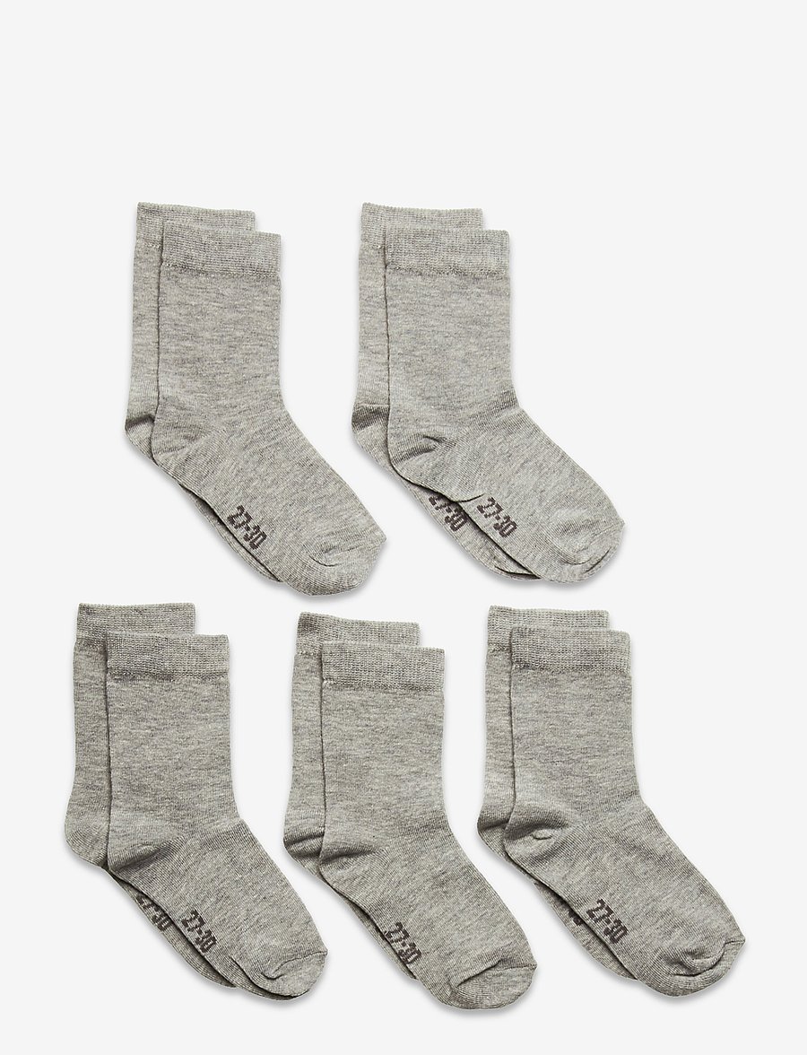 Minymo - Ankle sock -solid (5-pack) - sokid - light grey melange - 0