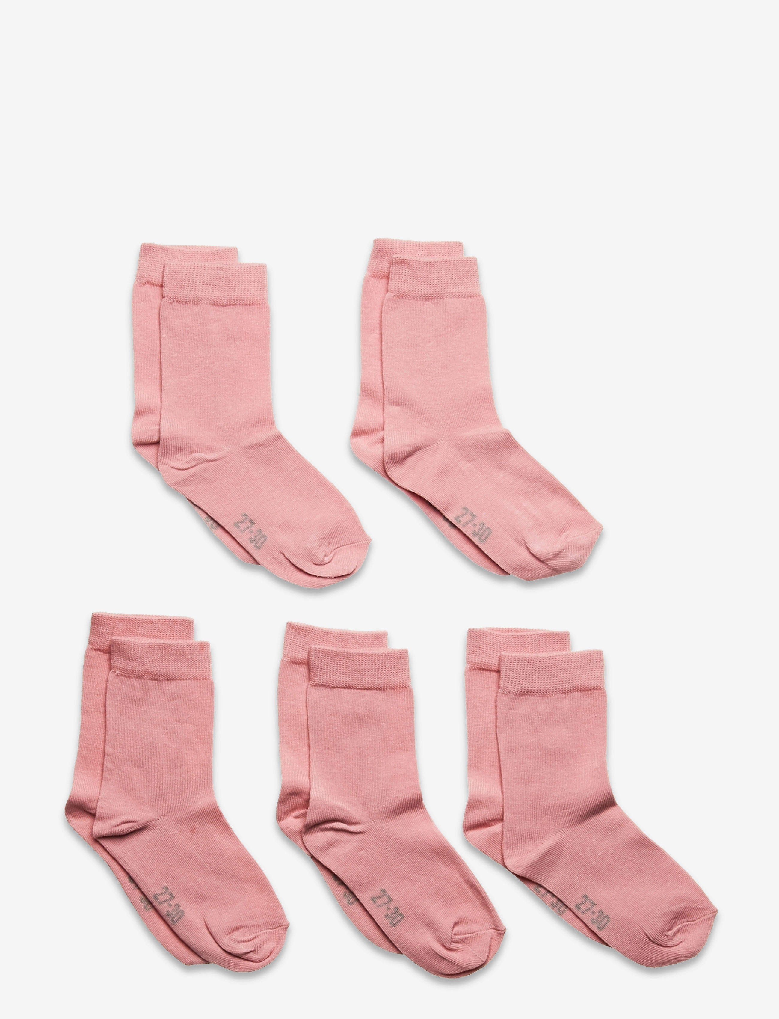 Minymo Ankle Sock -Solid (5-Pack), 19-22, Socken & Strumpfhosen, Rosa - Socks, Kinder