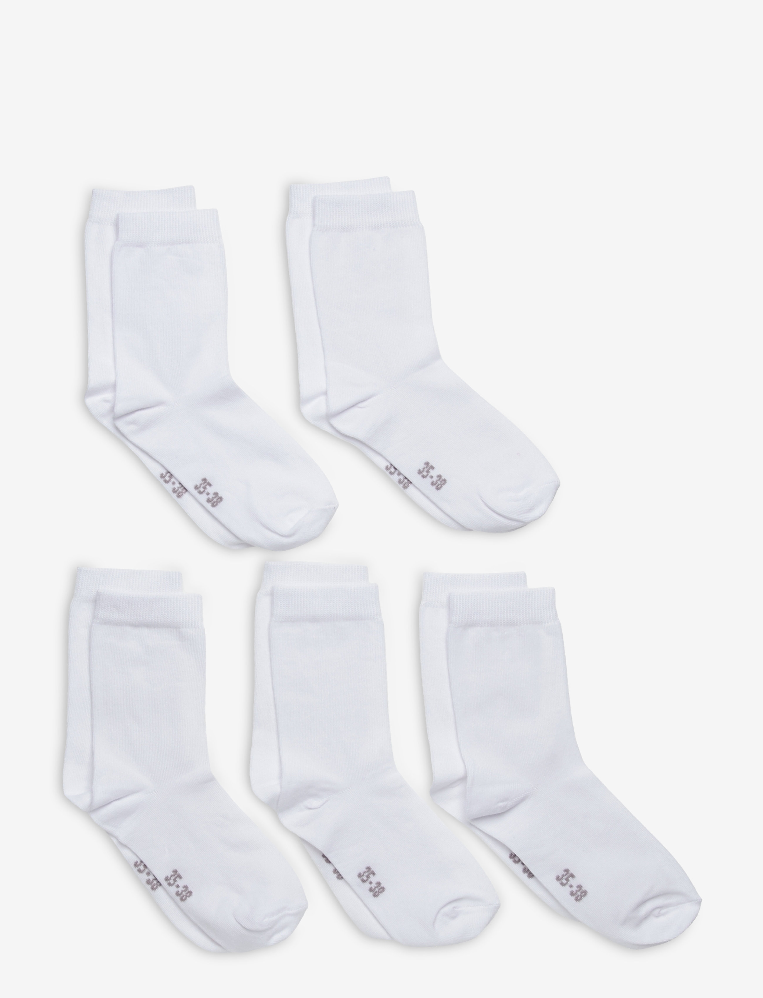 Minymo Ankle sock -solid (5-pack) - Minymo - WHITE / white