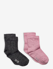 Minymo - Ankle sock w. lurex (2-pack) - laveste priser - black - 0