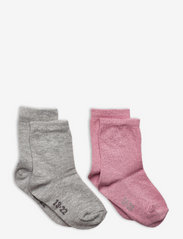 Ankle sock w. lurex (2-pack) - BRANDIED APRICOT