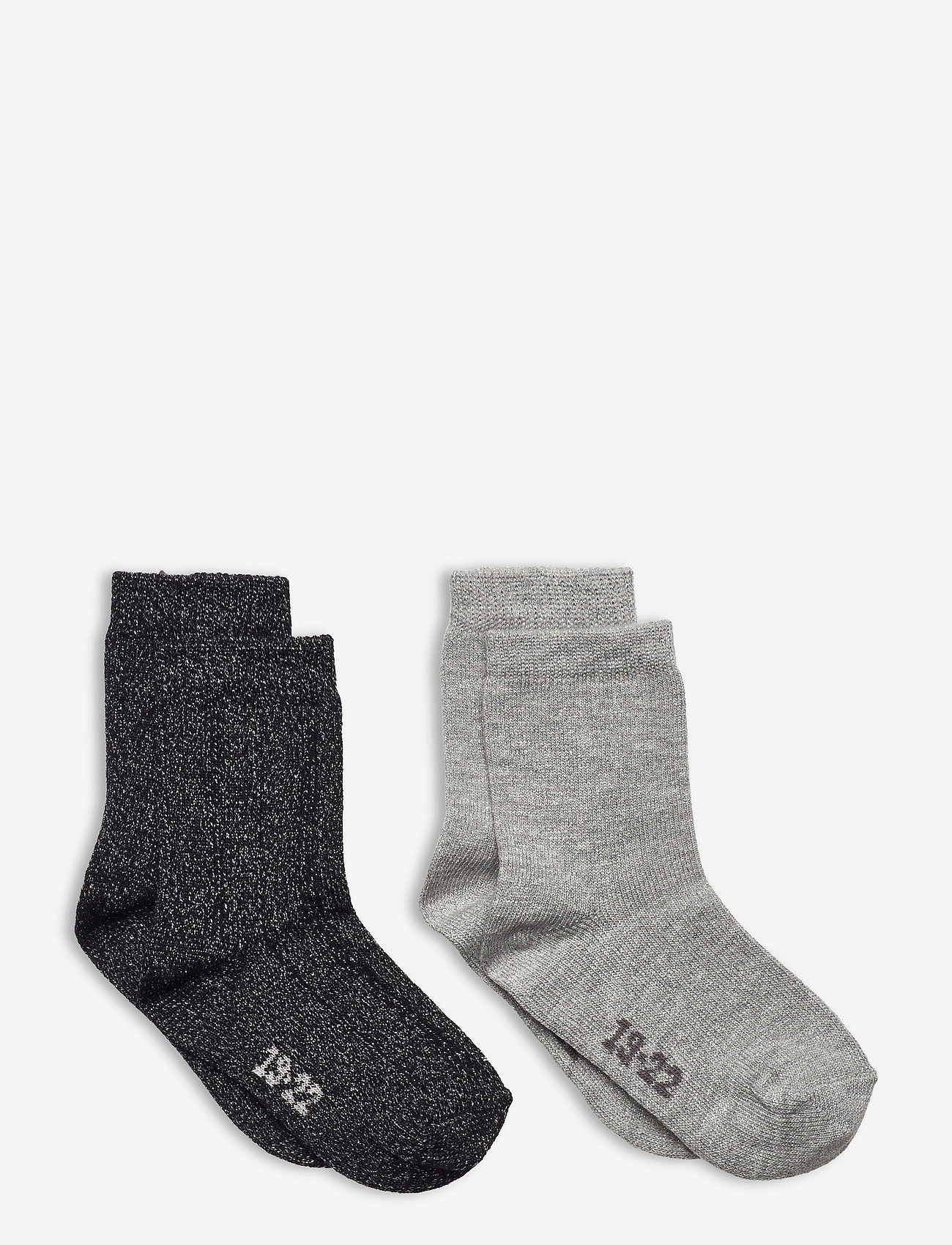 Minymo - Ankle sock w. lurex (2-pack) - herbstliche kleidung - light grey melange - 0