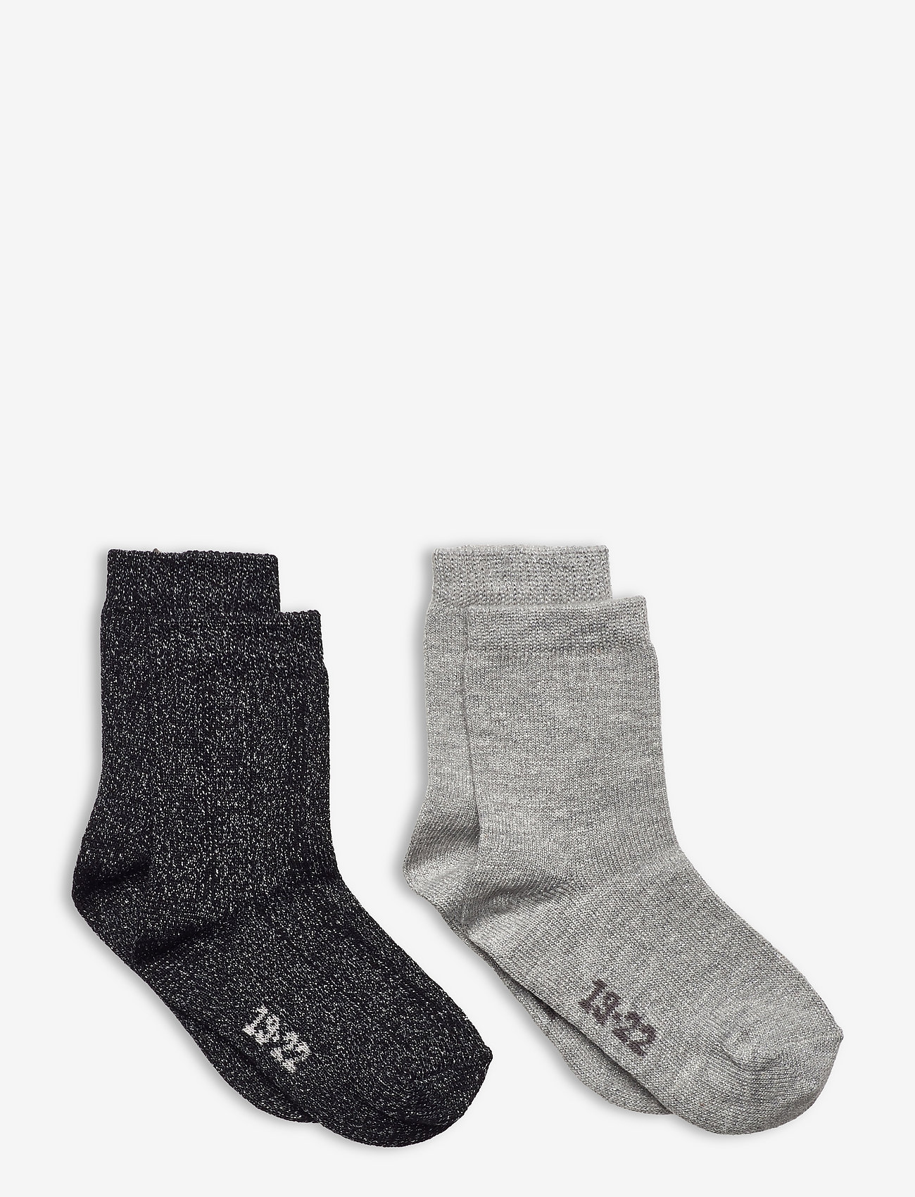 Minymo - Ankle sock w. lurex (2-pack) - zemākās cenas - light grey melange - 0