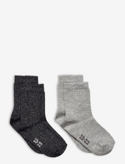 Ankle sock w. lurex (2-pack) - LIGHT GREY MELANGE