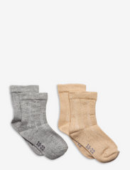 Ankle sock w. lurex (2-pack) - PALE GOLD