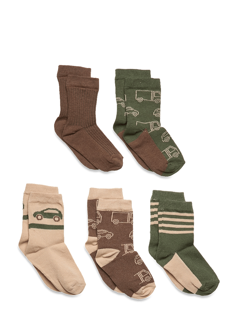 Minymo - Sock w. pattern (5-pack) - socks - cocoa brown - 0