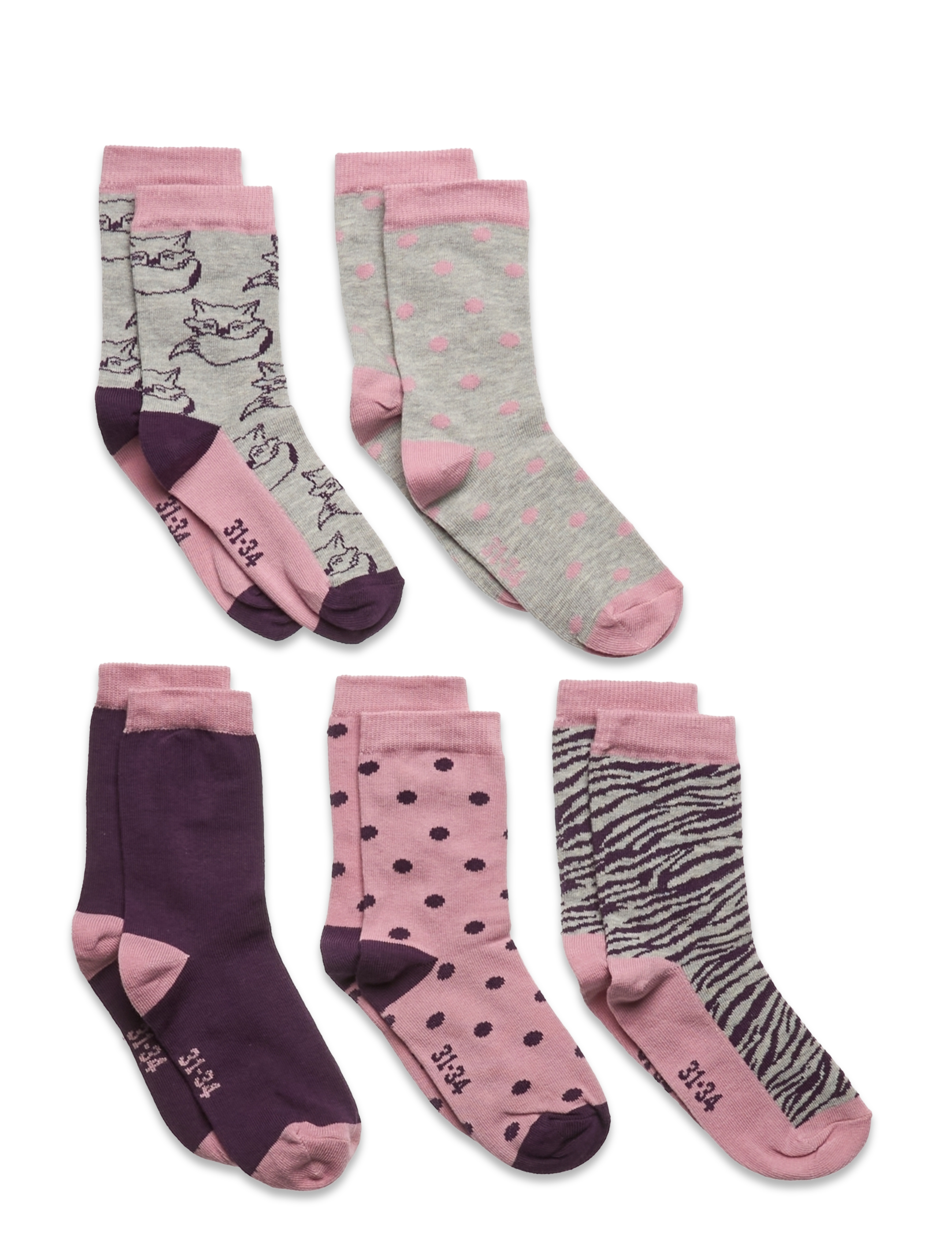 MINYMO Socke W. Pattern (5-Pack) Pink - 19 - Kinder