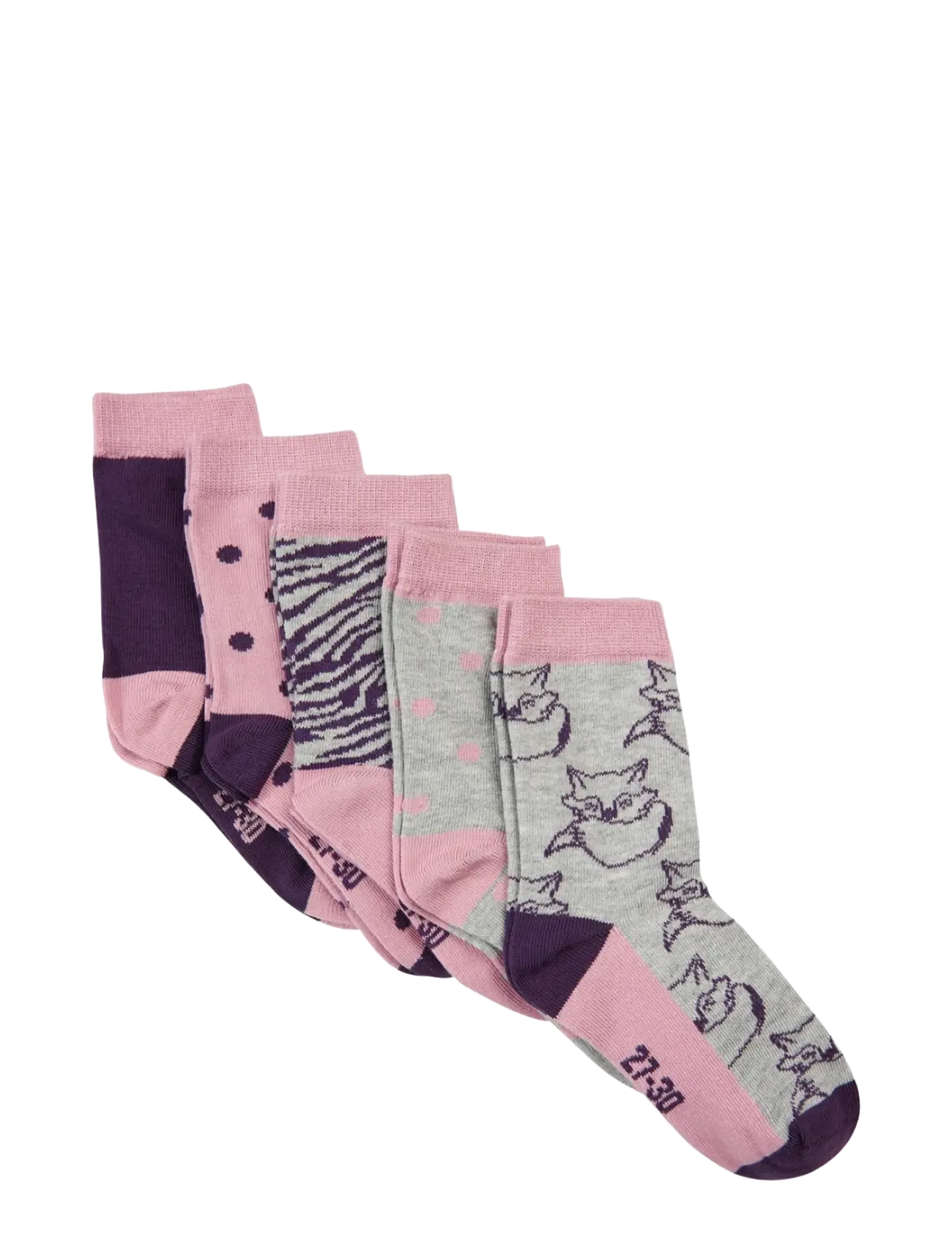 Minymo - Sock w. pattern (5-pack) - socken & strumpfhosen - dusky orchid - 1