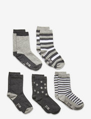 Minymo - Sock w. pattern (5-pack) - socks - light grey melange - 0