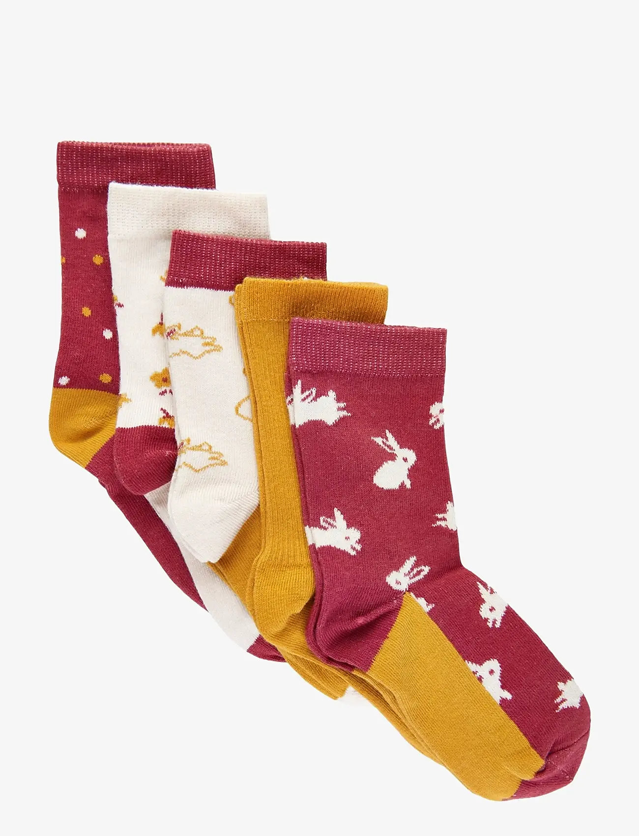 Minymo - Sock w. pattern (5-pack) - madalaimad hinnad - roan rouge - 0