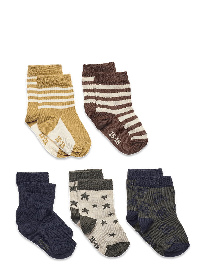 Minymo - Sock w. pattern (5-pack) - socks - thrush - 0