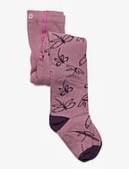 Baby stocking w. pattern - DUSKY ORCHID