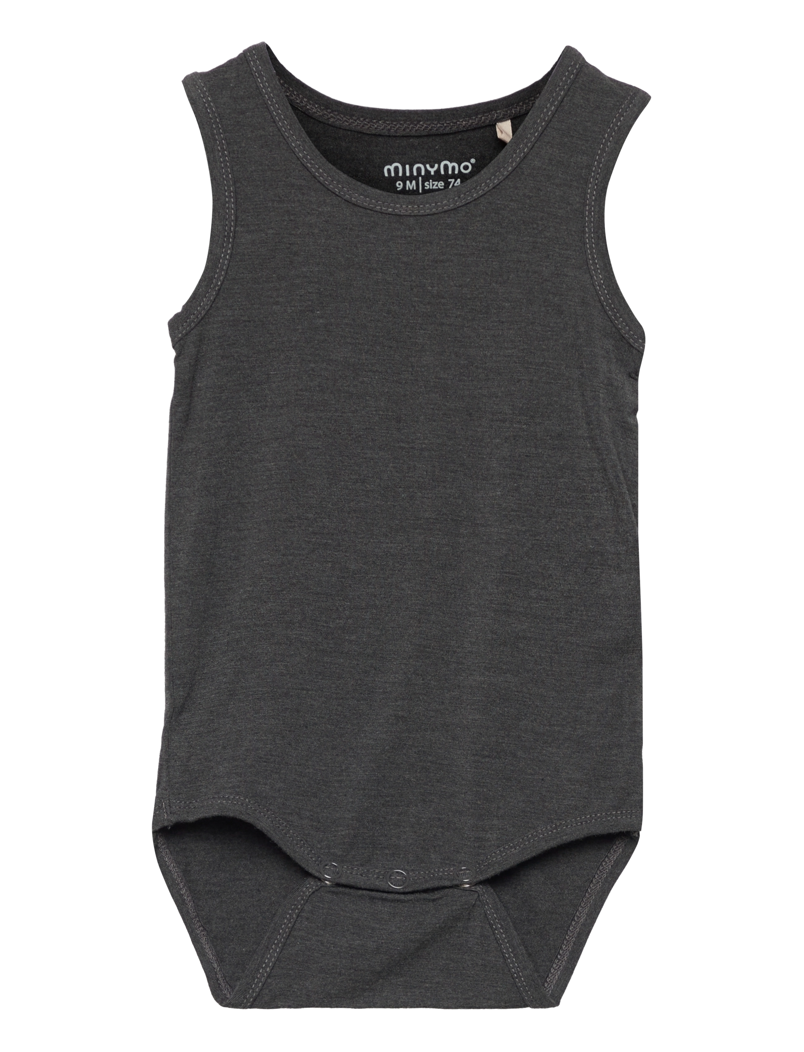 Minymo Body w/o sleeves - Bodies - DARK GREY MELANGE / grey