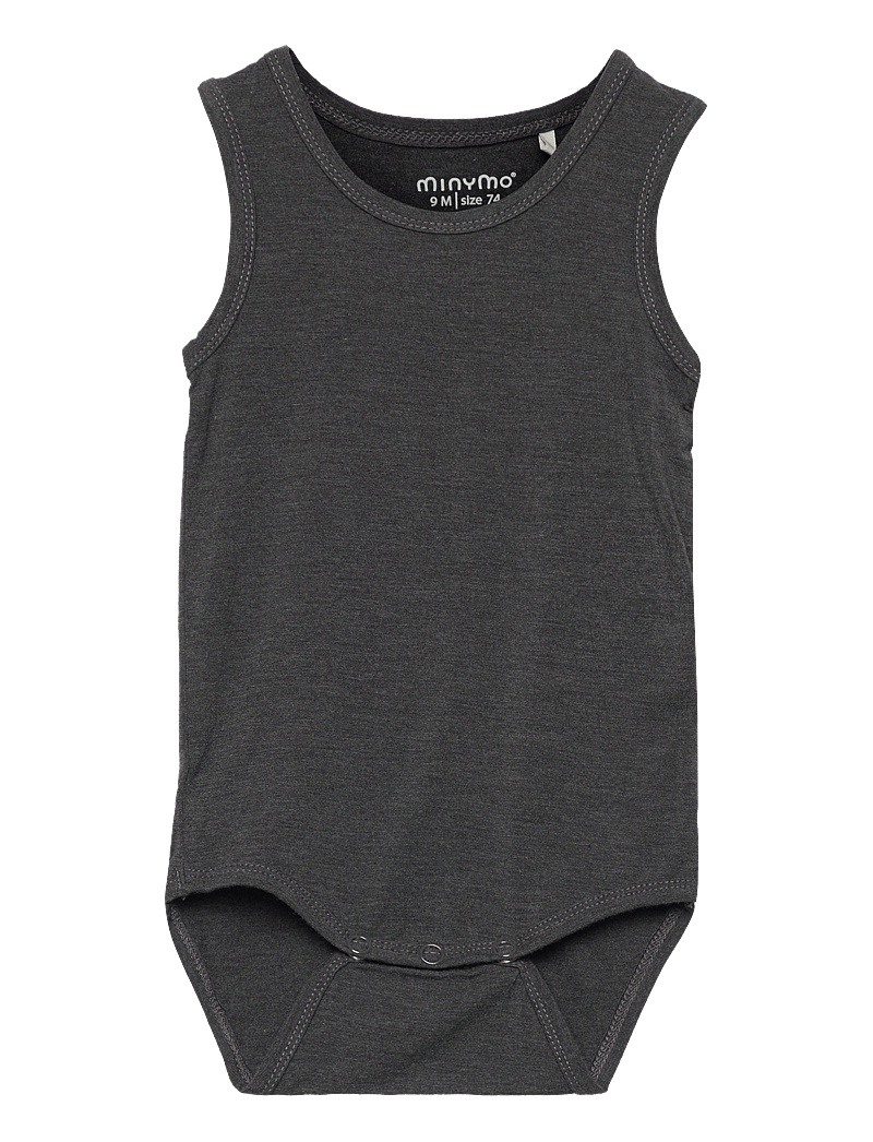 Minymo - Body w/o sleeves - Ärmellose bodys - dark grey melange - 0