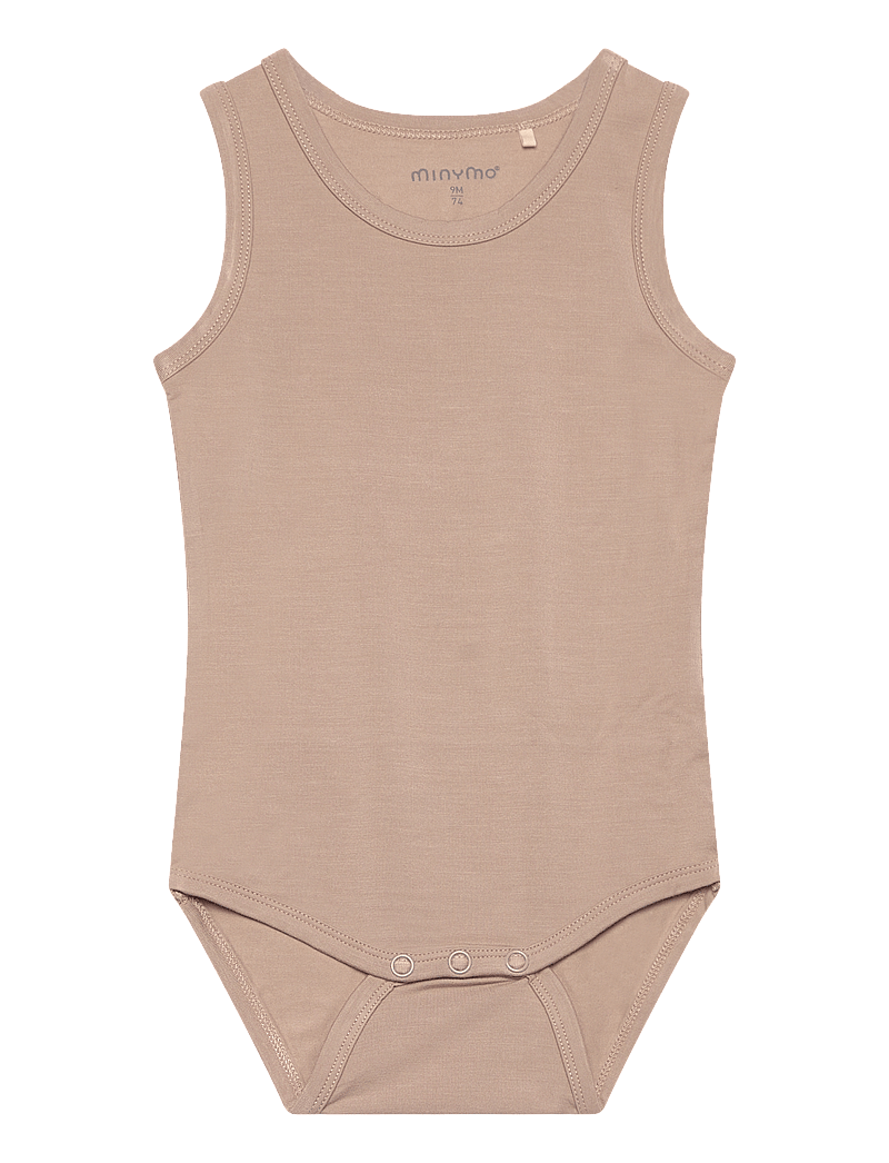 Minymo - Body w/o sleeves - bodyer uden ærmer - simply taupe - 0