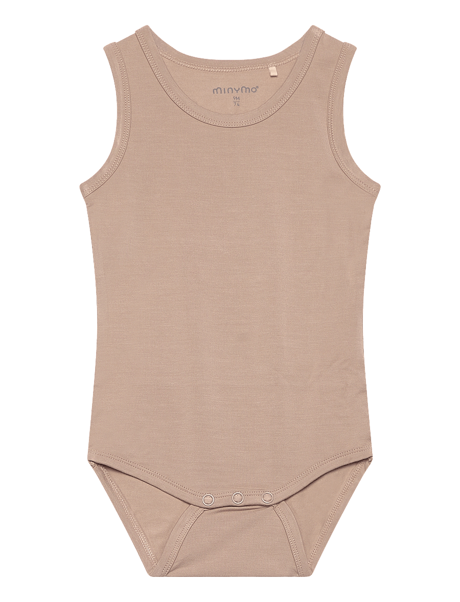 Minymo - Body w/o sleeves - Ärmellose bodys - simply taupe - 0