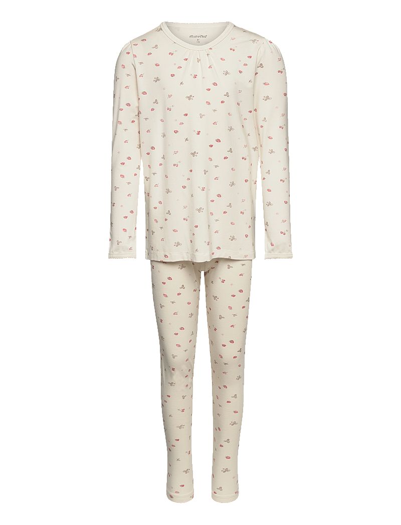 Minymo - Pyjamas, girl - Bamboo - setit - strawberry ice - 0