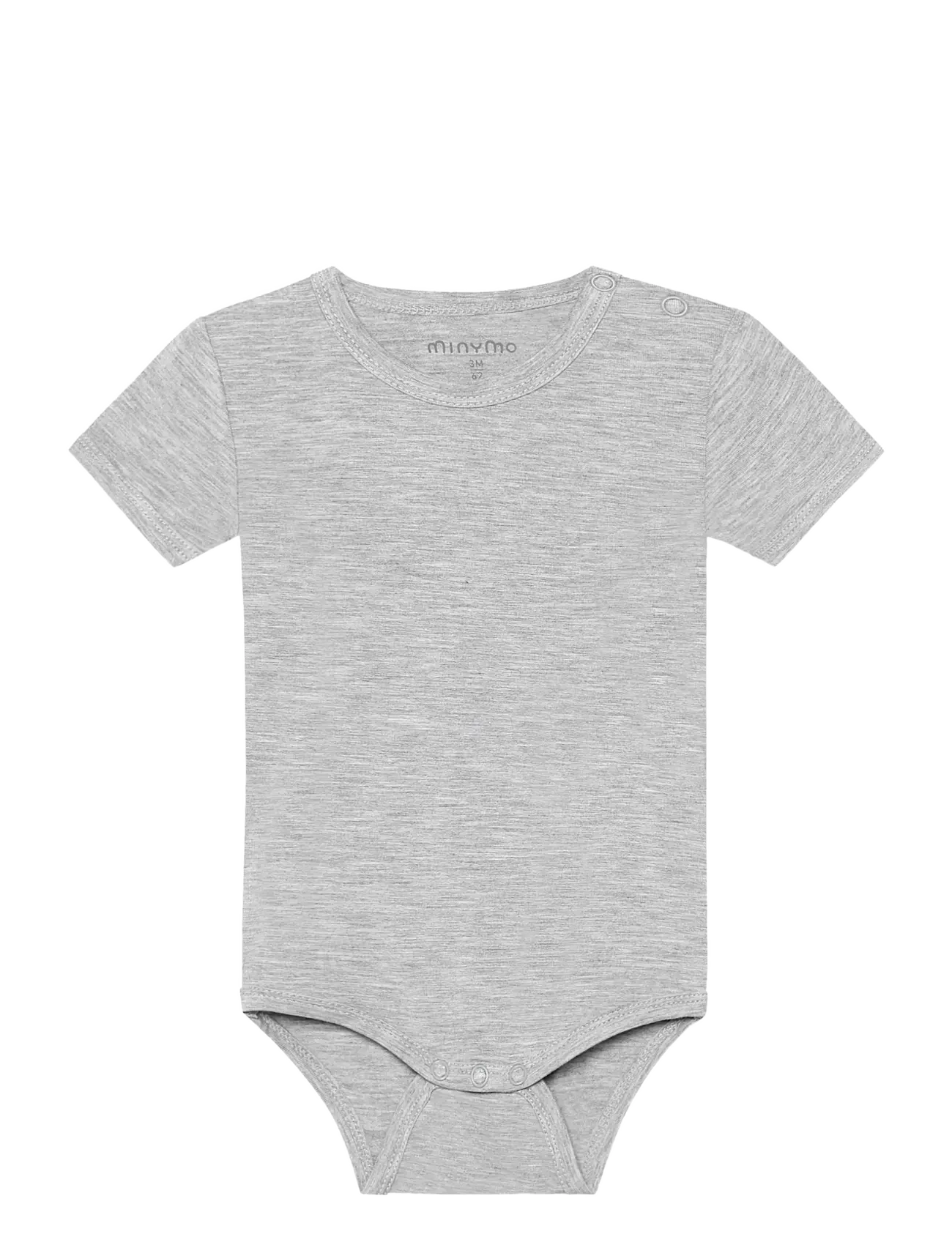 Minymo Body Ss, 92, Bodys, Grau - Short-sleeved, Kinder